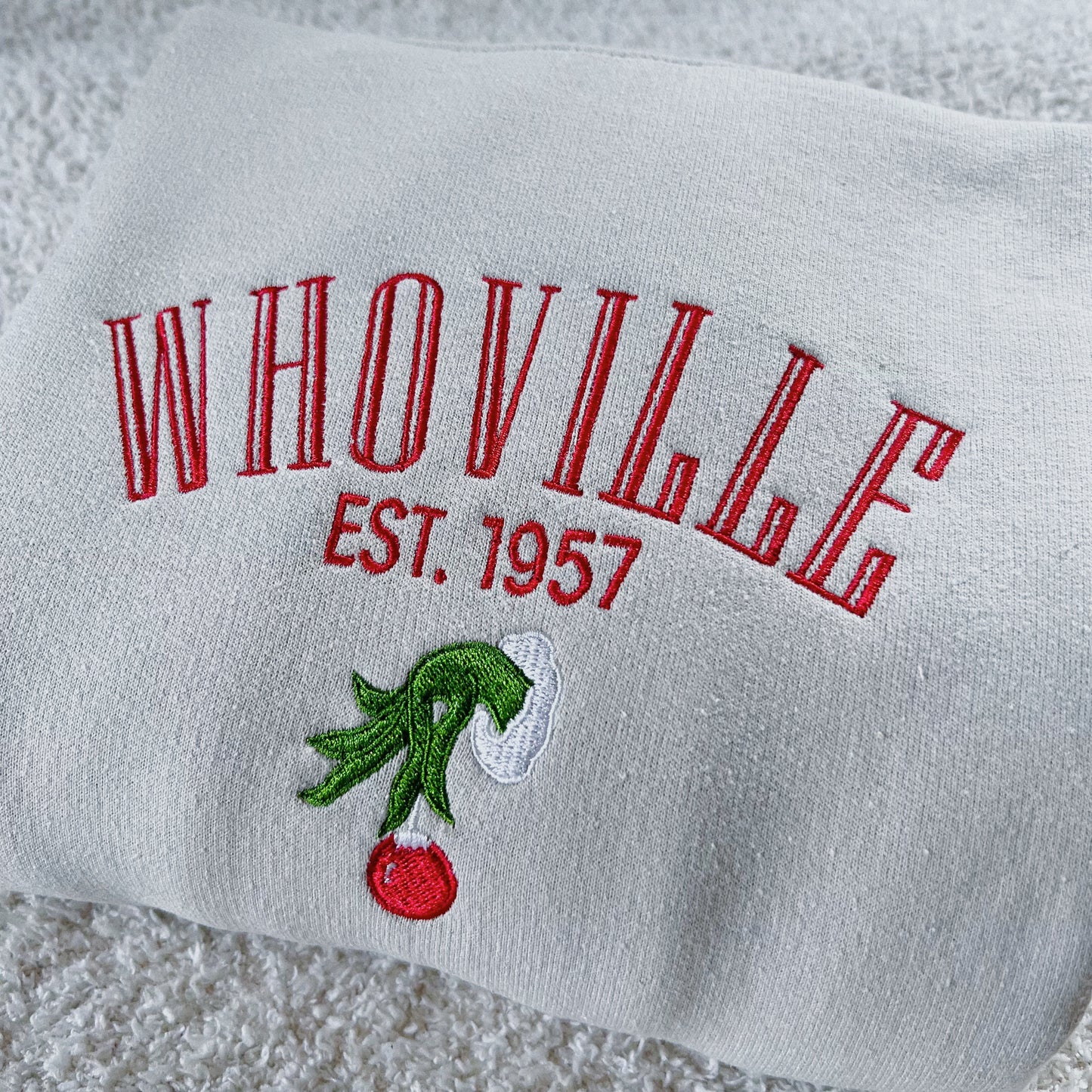 Whoville Embroidered Christmas Sweatshirt
